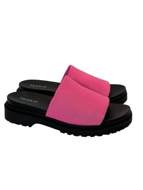 Torrid Neon Pink Chunky Platform Slide Sandals Size 9.5